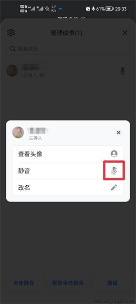 腾讯会议如何静音主持人