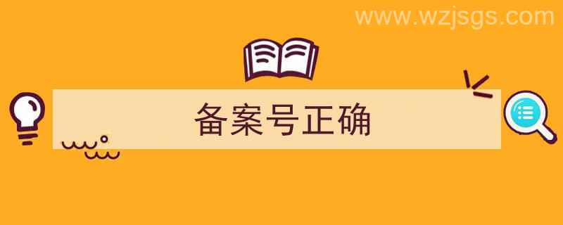 什么是备案号（备案号正确）"/